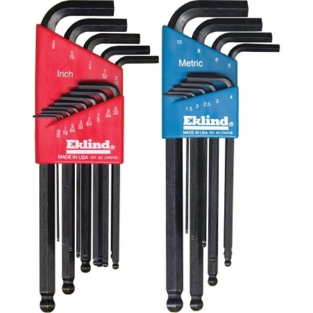 EKLIND Eklind Tool Ball End Hex Keys Standard & Metric 22 Piece Set 13222 13222